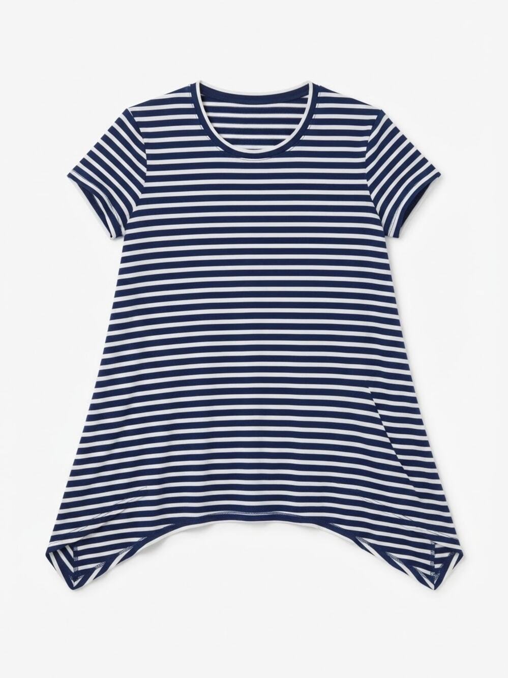 BCBGMAXAZRIA Top Size XXS Navy Ivory Stripe Cowl Open Back Asymmetric NWT